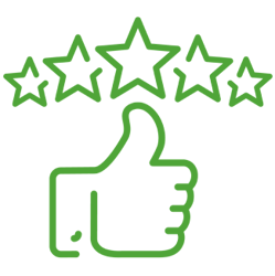 Our 5 star review icon